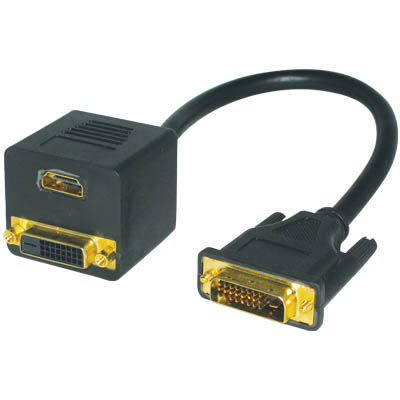 CABLE-564 ΚΑΛΩΔΙΟ SPLITTER DVI-D ΑΡΣ. -> DVI-D + HDMI ΘΗΛ. Splitter DVI-D Dual αρσ. - DVI-D Dual + HDMI θηλ.
