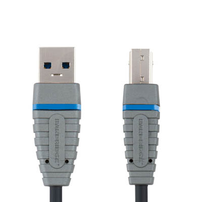 BCL5102 USB3.0-A M-USB-B M power 2.0m Καλώδιο USB 3.0 Bandridge Blue line, USB-A male - USB-B male σε μήκος 2m.